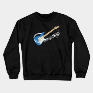 Music Staff Lake Placid Blue Electric Guitar Crewneck Sweatshirt